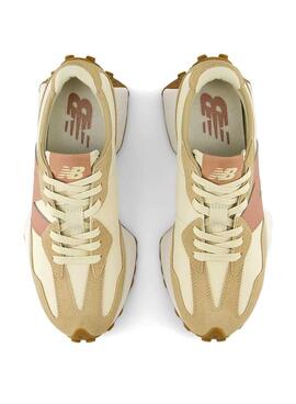 Chaussures New Balance 327 beige et rose pour femme
