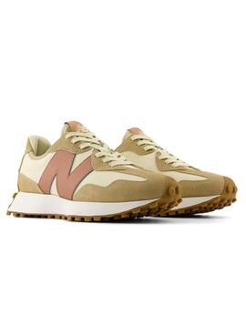 Chaussures New Balance 327 beige et rose pour femme