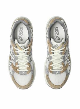 Chaussures Asics GEL-1130 blanches et beige pour hommes et femmes