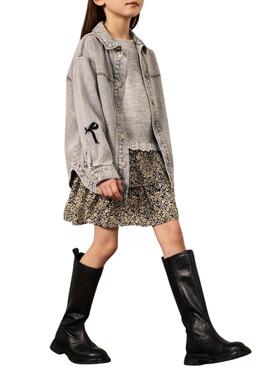 Chemise surdimensionnée Name It Gloria en denim gris pour fille