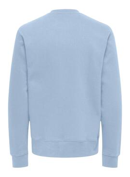Sweat à capuche Only and Sons Dawson bleu pour homme