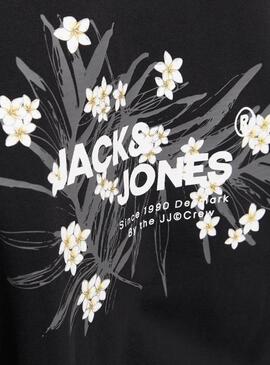 Sweat à capuche Jack and Jones Hawaii noir pour homme