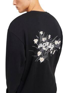 Sweat à capuche Jack and Jones Hawaii noir pour homme