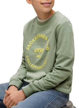 Sweat à capuche Jack and Jones Simon vert pour enfant