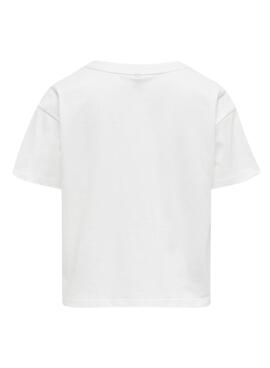 T-shirt Only Kids Maiken blanc pour fille.