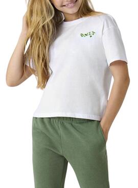 T-shirt Only Kids Maiken blanc pour fille.
