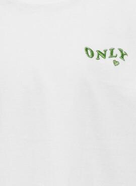 T-shirt Only Kids Maiken blanc pour fille.