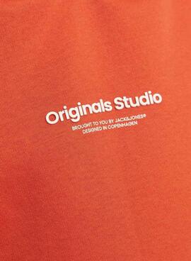 Sweat à capuche Jack and Jones Vesterbro orange pour enfant