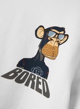T-shirt Name It Dyn Bored blanc pour garçon
