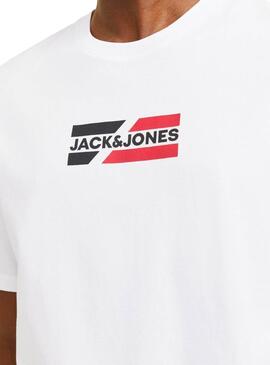 T-shirt Jack and Jones Corp blanc pour homme.