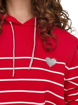 Sweat-shirt Only Ladelle rouge pour femme