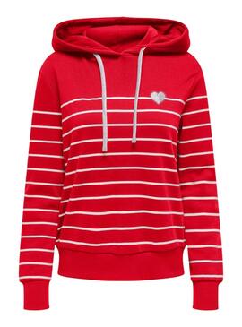Sweat-shirt Only Ladelle rouge pour femme