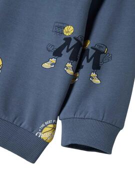 Sweat à capuche Name It Thim bleu pour garçon