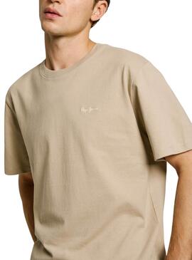 T-shirt Pepe Jeans Connor beige pour homme