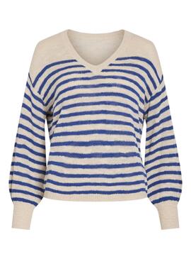 Maillot Vila Vipoca blanc et bleu pour femme
