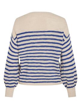 Maillot Vila Vipoca blanc et bleu pour femme