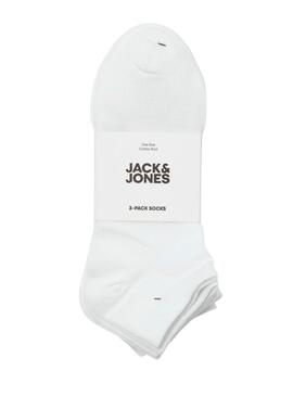 Paquet de chaussettes Jack and Jones Clouis blanches pour homme