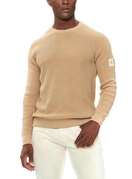 Pull Calvin Klein Jeans Easy beige pour homme