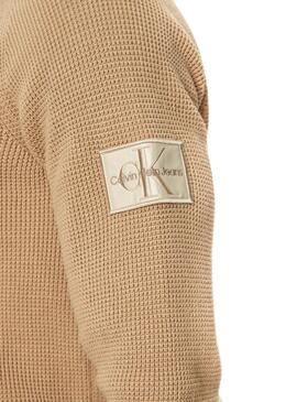 Pull Calvin Klein Jeans Easy beige pour homme