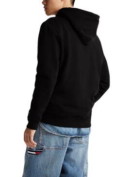 Sweat à capuche Tommy Jeans DNA noir pour homme