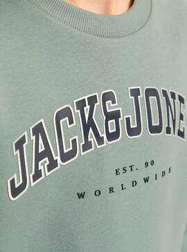 Sweatshirt Jack and Jones Caleb vert pour homme