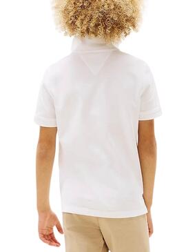 Polo Tommy Hilfiger Flag blanc pour enfant