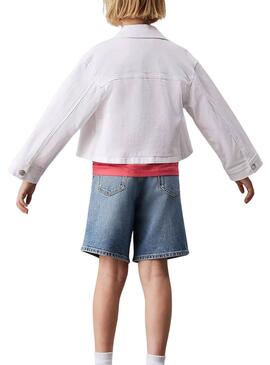 Veste en jean Calvin Klein blanche pour fille