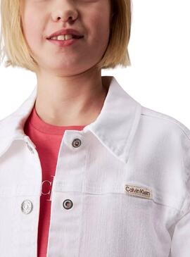 Veste en jean Calvin Klein blanche pour fille