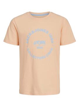 T-shirt Jack and Jones Simon orange pour enfant.