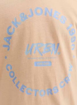 T-shirt Jack and Jones Simon orange pour enfant.