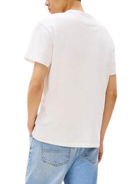 T-shirt Tommy Jeans Badge beige pour homme
