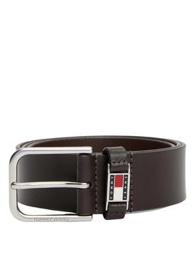 Ceinture Tommy Jeans Scanton marron foncé pour homme