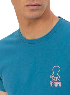 T-shirt Le Pulpo Café bleu pour homme
