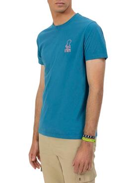 T-shirt Le Pulpo Café bleu pour homme
