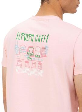 T-shirt El Pulpo Café rose pour homme