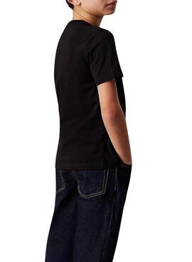 T-shirt Calvin Klein Jeans Monologue noir pour enfants