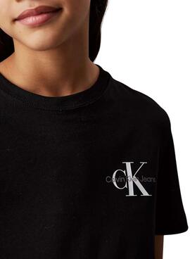 T-shirt Calvin Klein Jeans Monologue noir pour enfants