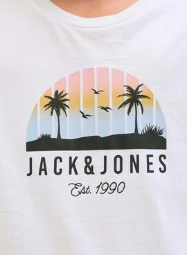 T-shirt Jack and Jones Palm blanc pour enfant
