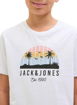 T-shirt Jack and Jones Palm blanc pour enfant