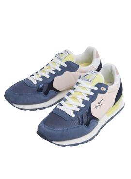 Chaussures Pepe Jeans Brit Camp bleues pour femme