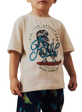 T-shirt Name It Bennibo beige pour garçon.