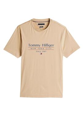 T-shirt Tommy Hilfiger Stack beige pour homme