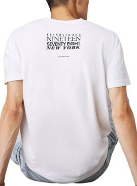 T-shirt Calvin Klein Type blanc pour homme