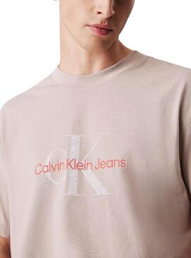 Maillot Calvin Klein beige texturé pour homme