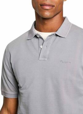 Polo Pepe Jeans New Oliver gris pour homme