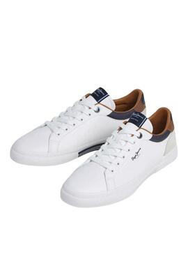 Chaussures Pepe Jeans Kenton Court blanches pour homme