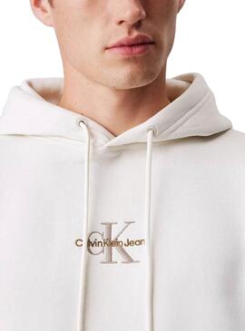 Sweat-shirt Calvin Klein Monologue blanc pour homme
