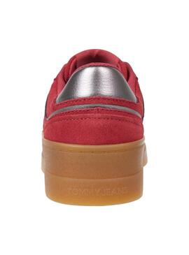 Chaussures Tommy Jeans Greemwich Platform rouge pour femme