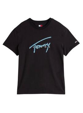 T-shirt Tommy Jeans Signature noire pour homme
