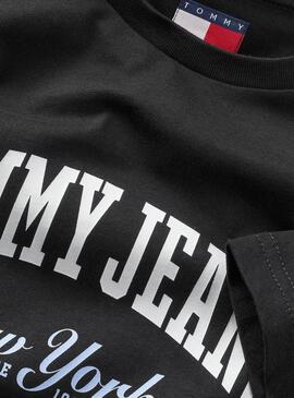T-shirt Tommy Jeans Varsity Pop noir pour homme